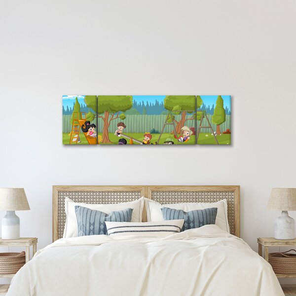 Obraz - Dzieci na placu zabaw (170x50 cm)