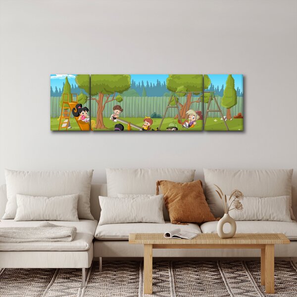 Obraz - Dzieci na placu zabaw (170x50 cm)