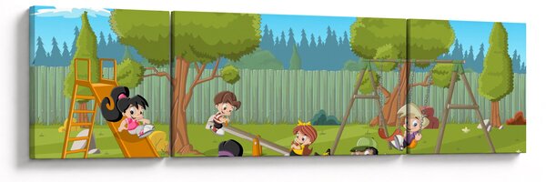 Obraz - Dzieci na placu zabaw (170x50 cm)