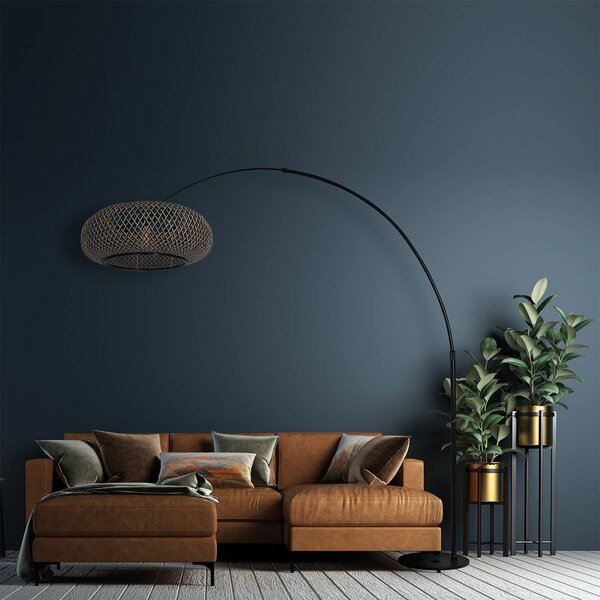 Steinhauer Lampa łukowa - lampa stojąca Sparkled Light, czarny, salon / jadalnia, metal, skandynawski