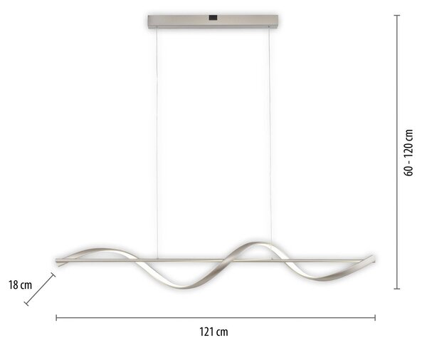 Q-Smart-Home Inteligentna lampa wisząca Q-Swing, możliwość ściemniania, aluminiowy / szary / cynkowy, salon / jadalnia, aluminium, nowoczesny