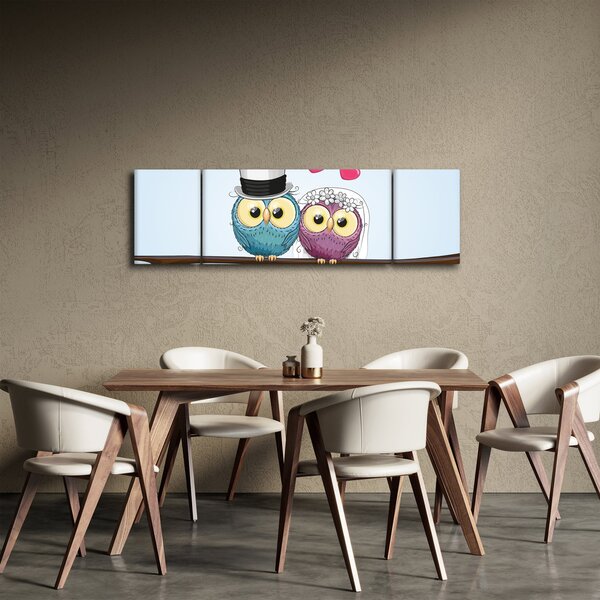 Obraz - Zakochane sowy (170x50 cm)