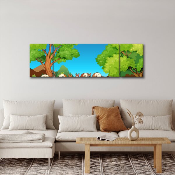 Obraz - Wesołe wiewiórki (170x50 cm)