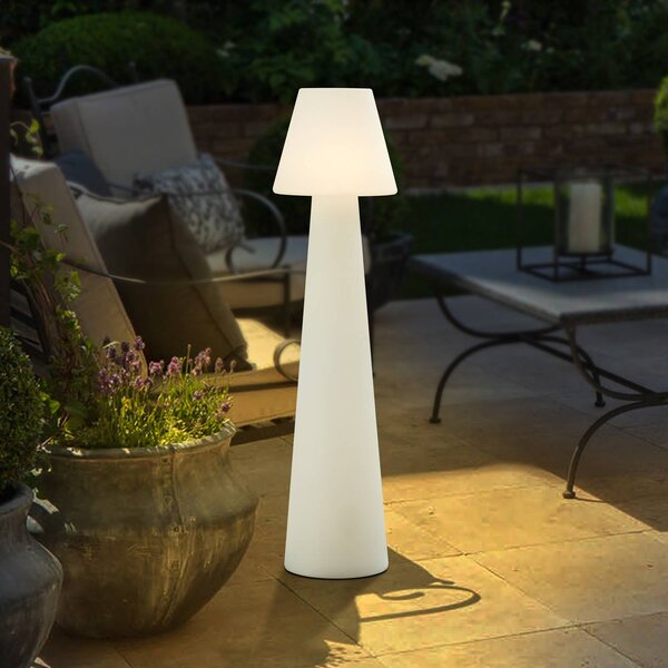 Lampa tarasowa Lucande Gauri, biała, wysokość 107 cm, IP65 Gauri, biały / opal, tworzywo sztuczne, nowoczesny