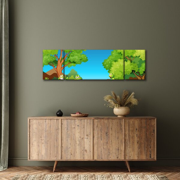 Obraz - Wesołe żaby (170x50 cm)