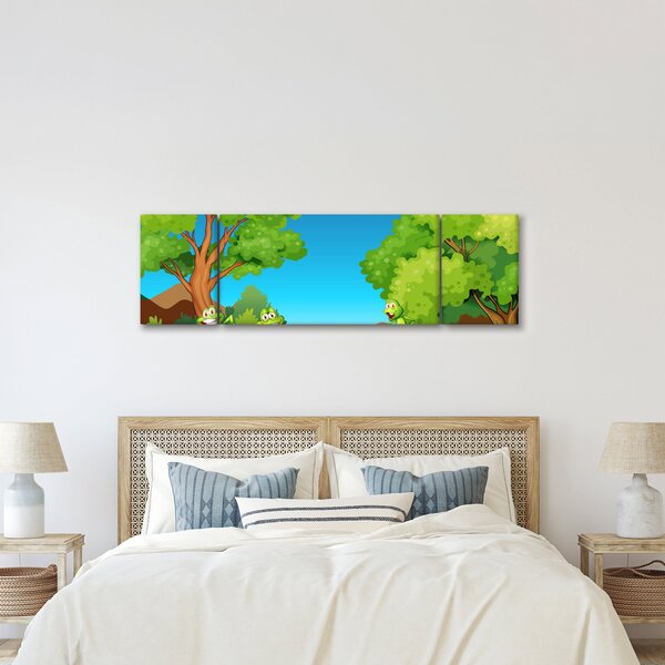 Obraz - Wesołe żaby (170x50 cm)