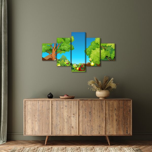 Obraz - Wesołe żaby (125x70 cm)