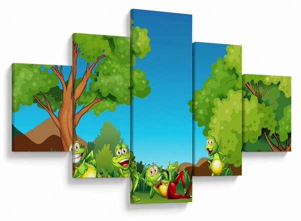 Obraz - Wesołe żaby (125x70 cm)