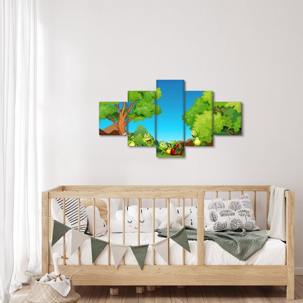Obraz - Wesołe żaby (125x70 cm)