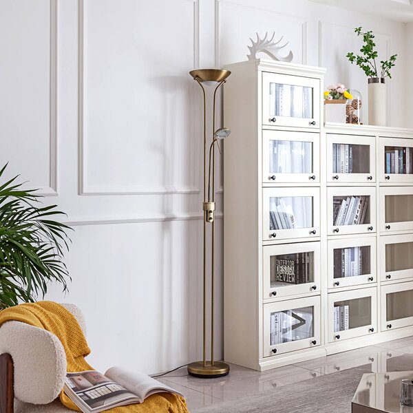 Lampa stojąca Josefin Lindby, możliwość ściemniania, brązowy / mosiężny, salon / jadalnia, metal, nowoczesny