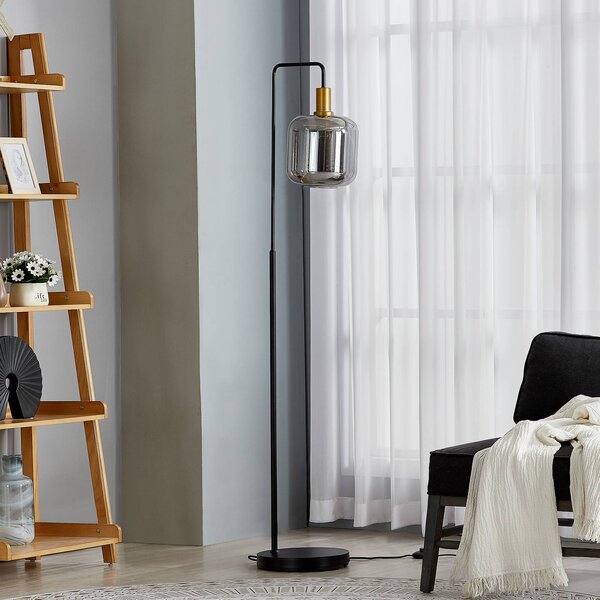 Lampa stojąca Nimbora Lindby, czarny, salon / jadalnia, metal, nowoczesny