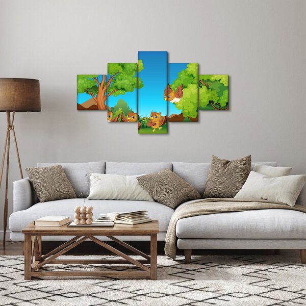 Obraz - Wesołe sówki (125x70 cm)