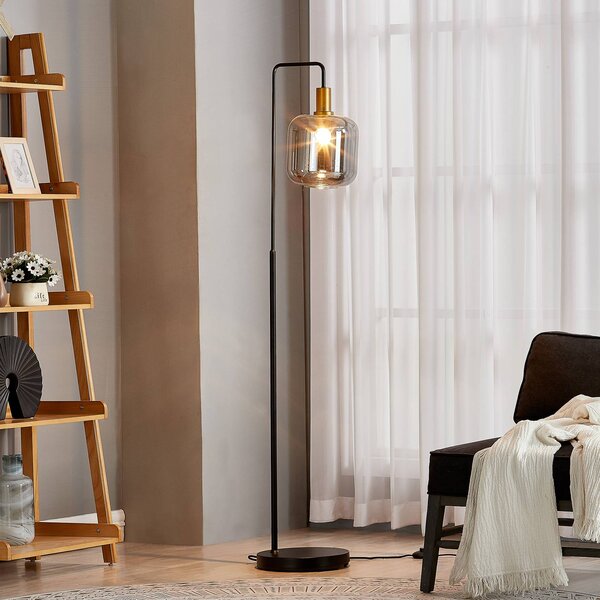 Lampa stojąca Nimbora Lindby, czarny, salon / jadalnia, metal, nowoczesny