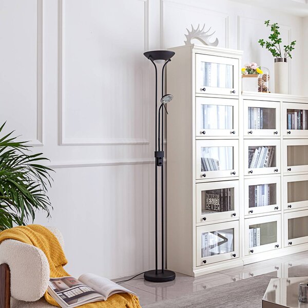 Lampa stojąca LED Josefin Lindby, możliwość ściemniania, czarny, salon / jadalnia, metal, nowoczesny