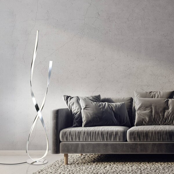 Paul Neuhaus Lampa stojąca LED Linda, możliwość ściemniania, chromowy / srebrny, salon / jadalnia, metal, nowoczesny