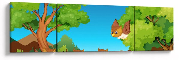Obraz - Wesołe sówki (170x50 cm)