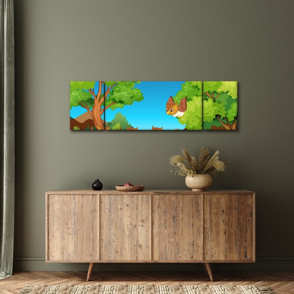 Obraz - Wesołe sówki (170x50 cm)