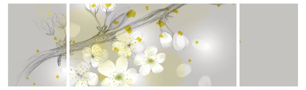 Obraz kwitnącej gałązki (170x50 cm)