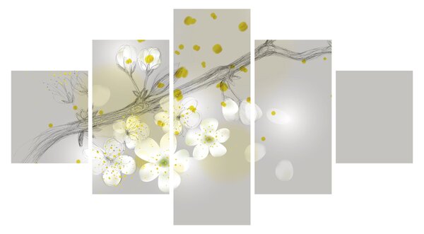 Obraz kwitnącej gałązki (125x70 cm)