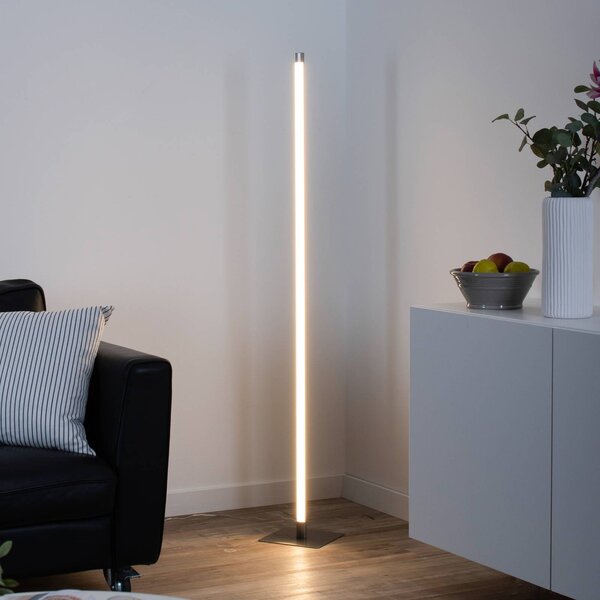 JUST LIGHT. GmbH Lampa stojąca LED Bella, możliwość ściemniania, aluminiowy / szary / cynkowy, salon / jadalnia, aluminium, nowoczesny