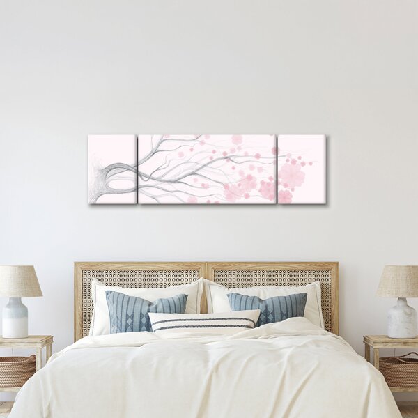 Obraz - Różowe kwiaty (170x50 cm)