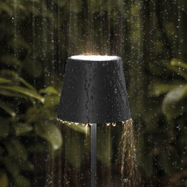 Sigor Akumulatorowa lampa stołowa LED Nuindie mini, USB-C, czarna, IP54, ściemniana. Nuindie, możliwość ściemniania, czarny, salon / jadalnia, aluminium, nowoczesny