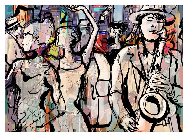 Obraz - Jazzowa noc (70x50 cm)