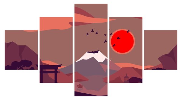 Obraz - Ilustracja góry Fuji (125x70 cm)