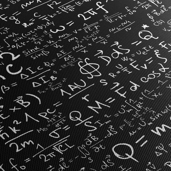 Obraz - Matematyka (z zegarem) (90x30 cm)