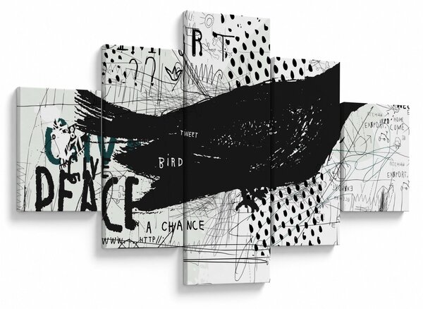 Obraz - Street art - ptak (125x70 cm)