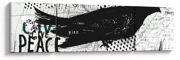 Obraz - Street art - ptak (170x50 cm)