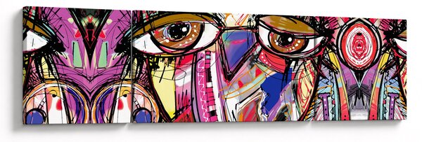 Obraz - Street art - sowa (170x50 cm)