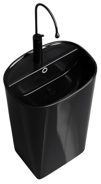 Umywalka nablatowa HYDROSAN CLARO-BL-490 Owalny Czarny