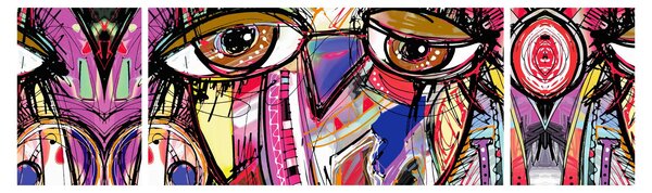 Obraz - Street art - sowa (170x50 cm)