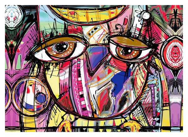 Obraz - Street art - sowa (70x50 cm)