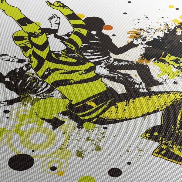 Obraz - Street dance (z zegarem) (90x30 cm)