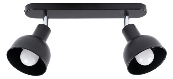 Czarna metalowa lampa sufitowa z 2 reflektorkami - A623 R9-E92