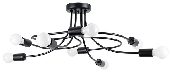 Czarna ośmioramienna designerska lampa sufitowa - 21X A637 B0-S13