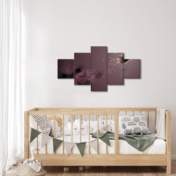 Obraz kwiatu z motylem (125x70 cm)
