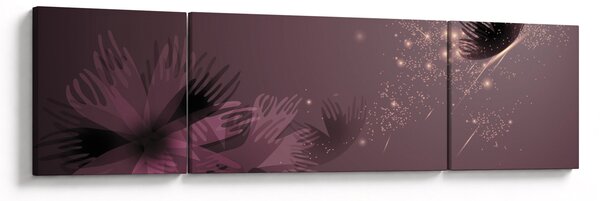 Obraz kwiatu z motylem (170x50 cm)