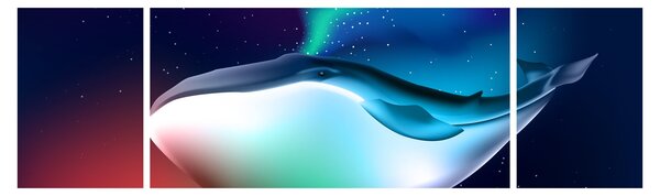 Obraz - Kosmiczny wieloryb (170x50 cm)