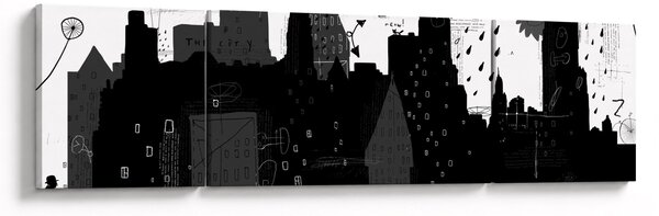Obraz - Miasto z napisami i wzorami (170x50 cm)