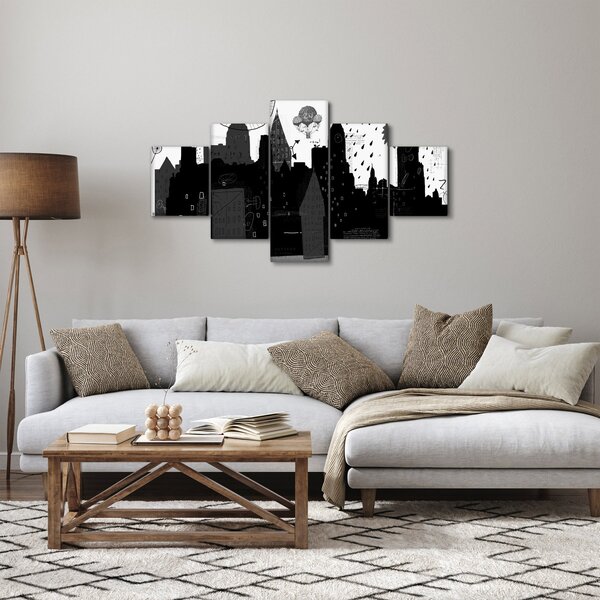 Obraz - Miasto z napisami i wzorami (125x70 cm)
