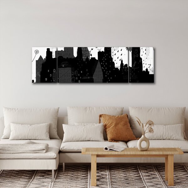 Obraz - Miasto z napisami i wzorami (170x50 cm)