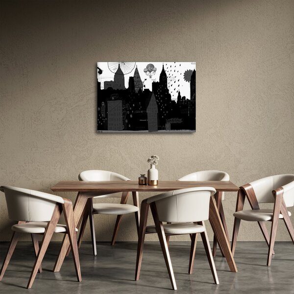 Obraz - Miasto z napisami i wzorami (70x50 cm)