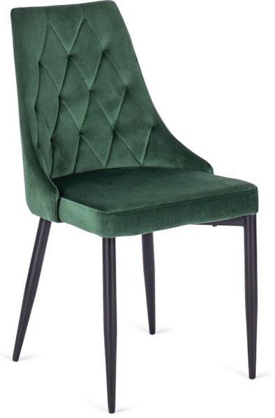 Krzesło Tapicerowane do Salonu CORK Zielone Welurowe Nowoczesne Glamour