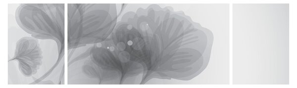 Obraz kwiatów w odcieniach szarości (170x50 cm)