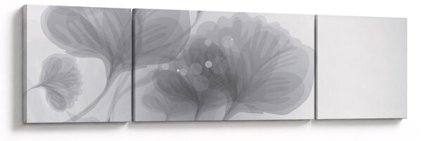 Obraz kwiatów w odcieniach szarości (170x50 cm)