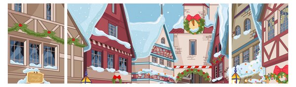 Obraz - Zimowa aleja (170x50 cm)