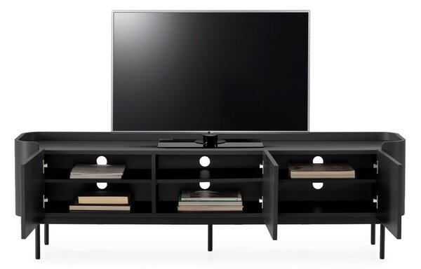 Czarna szafka pod TV 180x55x40 cm Willa – MOME